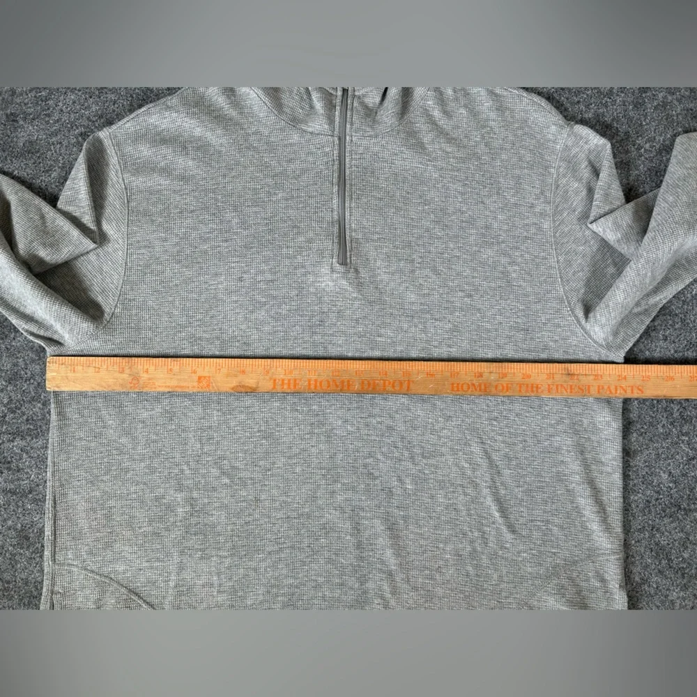 Polo Ralph‎ Lauren Quarter Zip Hoodie Mens 2XL Gray Thermal Waffle Pullover